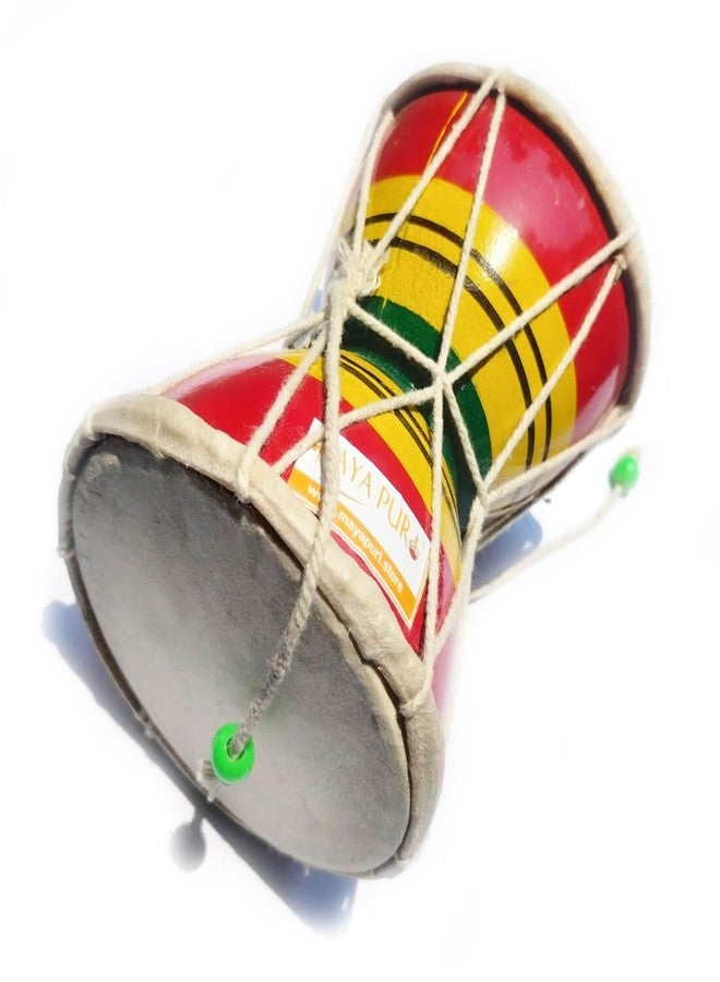 MAYAPURI Shiva Damru Hand Percussion Damroo Handmade Musical Instrument/Home Decor & Kids Toys (Large (6 inch)) - Image 2